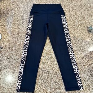 ZYIA Active Black Cheetah Print Leggings size 2